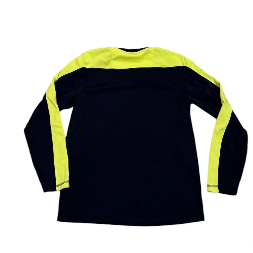 ZeroXPosur Cold Gear Athletic Base Layer Long Sleeve Shirt Blue Neon Reflective